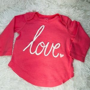 Carter's LOVE t shirt size 6 mo